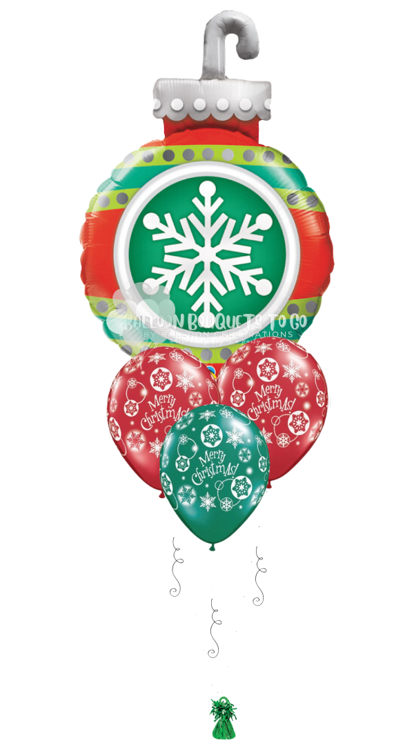 snowflake ornament christmas balloon bouquet