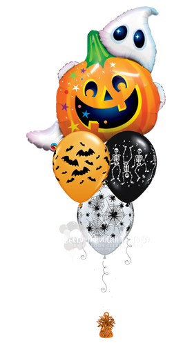 ghost pumpkin jack o lantern halloween bats skeleton balloon bouquet
