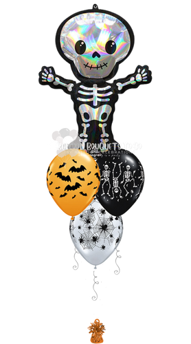 halloween skeleton bats webs halloween balloon bouquet